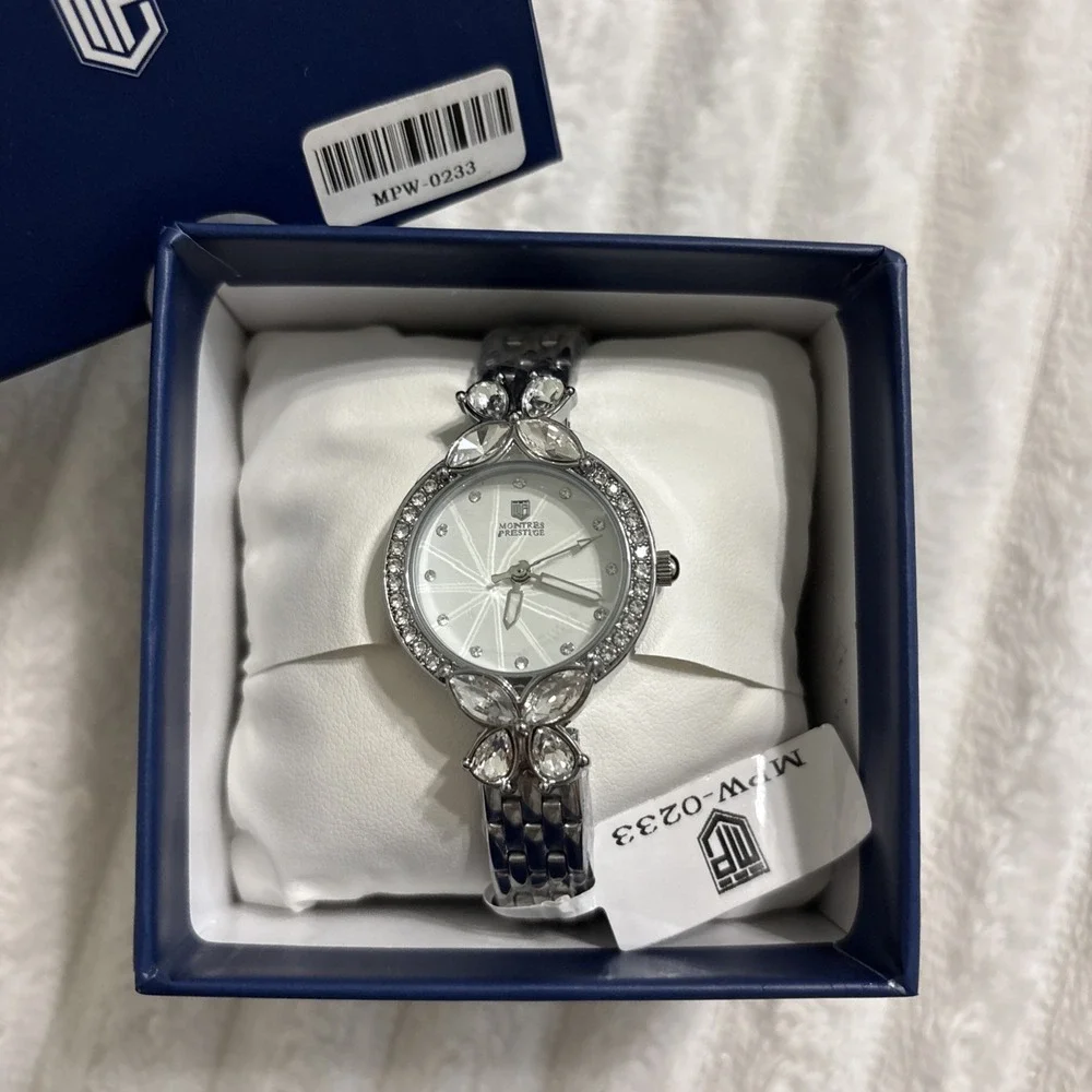 Montres Prestige By Invicta 22mm Silver Tone Butterfly Women's Watch MPW-0233